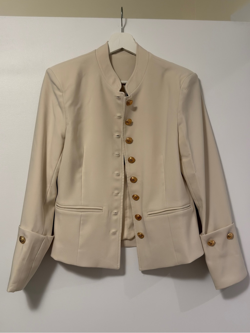 Beige Napoleon style jacket with Gold Buttons